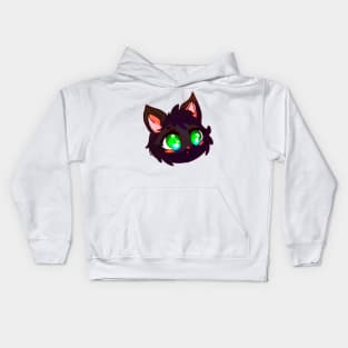 Black cat with green eyes Kids Hoodie